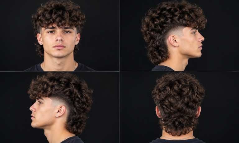 curly mullet fade