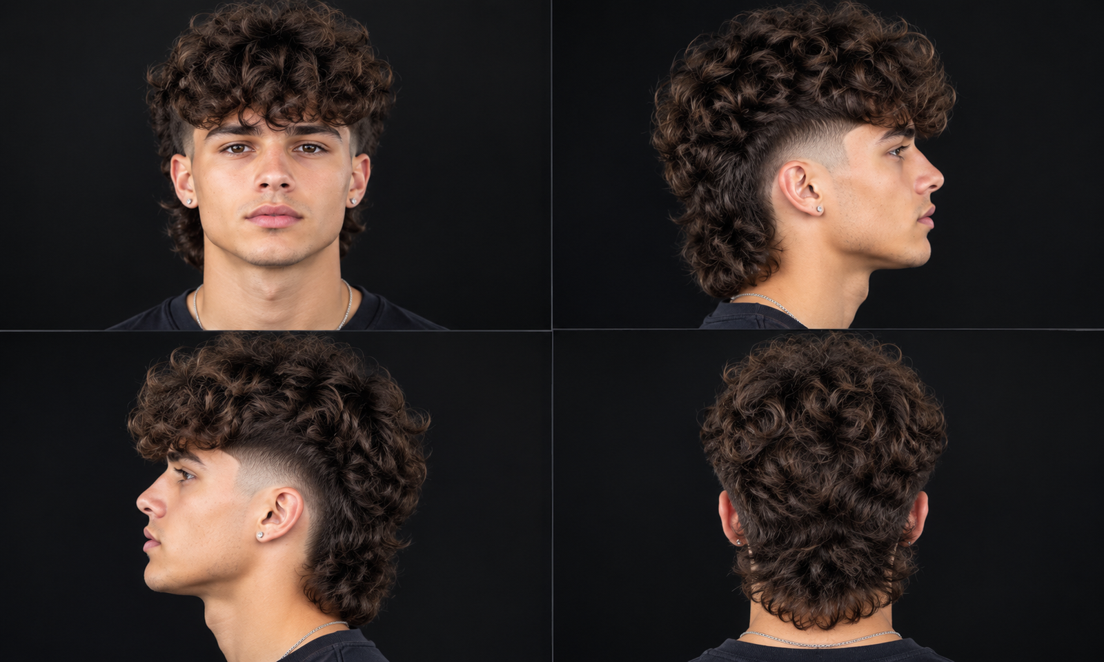 curly mullet fade